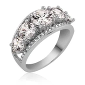 Gümüş Süzme 5 Taş Bayan Yüzük SL2692 thumbnail 1