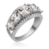 Gümüş Süzme 5 Taş Bayan Yüzük SL2692 thumbnail 2