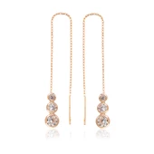 Gümüş Beyaz Taşlı Zincirli Küpe SL2156 thumbnail 2