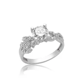 Gümüş Kar Tanesi Sonsuzluk Tek Taş Bayan Yüzük SL2666 thumbnail 1