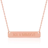 Gümüş Rose Kişiye Özel Roma Rakamlı Tarih Kolye SL2754 thumbnail 2