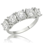 Gümüş 5 Taş Bayan Yüzük  SL2615 thumbnail 1