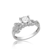 Gümüş Kar Tanesi Sonsuzluk Tek Taş Bayan Yüzük SL2666 thumbnail 2