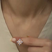 Gümüş Lila Taşlı Umut Çiçeği Kolye SL2395 - 5