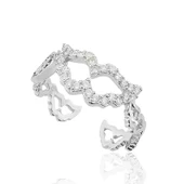 Gümüş Nazarlı Melek Kanadı Bayan Yüzük SL2571 thumbnail 1