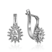 Gümüş Mengeçli Damla Kesim Küpe SL2428 thumbnail 1