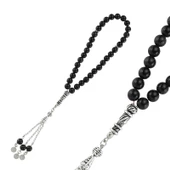 Doğaltaş Metal Püsküllü Mavi Yıldız Taşı Tesbih SL2342 - 1
