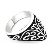 Gümüş Desenli Okçu Zihgir Erkek Yüzük  SL2483 thumbnail 4