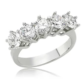 Gümüş 5 Taş Bayan Yüzük SL2611 thumbnail 1