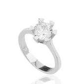 Gümüş Tek Taş Bayan Yüzük  SL2572 thumbnail 2