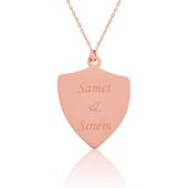 Gümüş Rose Kişiye Özel İsimli Zırh Plaka Kolye SL2776 thumbnail 1