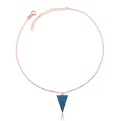 Gümüş Rose Mavi Üçgen Halhal SL2816 - 2