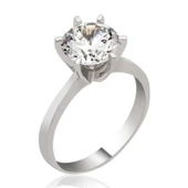 Gümüş Tek Taş Bayan Yüzük  SL2811 thumbnail 1