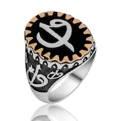 ​Gümüş Elif Vav Erkek Yüzük  SL3044 thumbnail 1