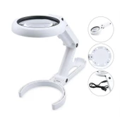 Usb Şarj Edilebilir Katlanabilir 3.510x Büyüteç 8 Ledli Masa Ve Eliçin  Taşınabilir Büyüteç Fs90rc - 1