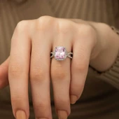 Gümüş Pembe Baget Bayan Yüzük SL3022 thumbnail 2