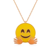 ​Gümüş Rose El Sallayan Emoji Bayan Kolye SL2937 thumbnail 1