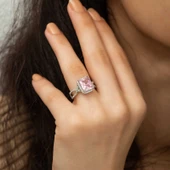 Gümüş Pembe Baget Bayan Yüzük SL3022 thumbnail 5