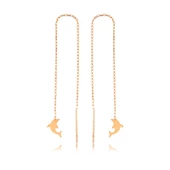 Gümüş Zincirli Yunus Balığı Küpe SL2880 thumbnail 1