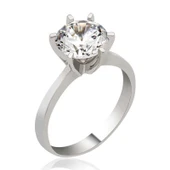 Gümüş Tek Taş Bayan Yüzük  SL2811 thumbnail 2