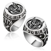 Gümüş Bozkurt Bir Ölür Bin Diriliz Erkek Yüzük  SL2945 - 1