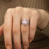 Gümüş Pembe Baget Bayan Yüzük SL3022 thumbnail 7