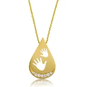 Gümüş Gold Bebek Elleri Bayan Kolye SL2864 thumbnail 1