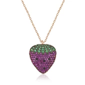 Gümüş Rose Çilek Bayan Kolye SL2920 thumbnail 2