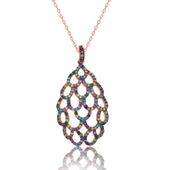 Gümüş Rose Renkli Bayan Kolye SL2862 thumbnail 1