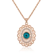 ​Gümüş Rose Oval Nazar Bayan Kolye SL3100 thumbnail 1