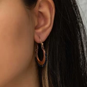 ​Gümüş Lacivert Taşlı Bohem Küpe SL3579 thumbnail 2