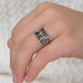 Gümüş Zeytin Yeşili Zirkon Taşlı Çocuk Erkek Yüzük T7337 thumbnail 2