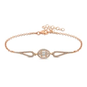 Gümüş Rose Oval Baget Bileklik SL3169 thumbnail 1