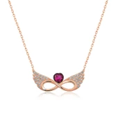 ​Gümüş Rose Kanatlı Sonsuz Kalp Kolye SL3527 thumbnail 1