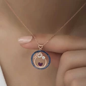 Gümüş Rose Anne Ve Bebek Sevgisi Bayan Kolye SL3228 thumbnail 6