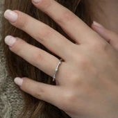 Gümüş Beştaşlı Mekik Bayan Yüzük SL3647 thumbnail 8