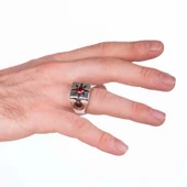 ​Gümüş Tek Taşlı Kutup Yıldızı Motifli Erkek Yüzük  SL3534 thumbnail 4