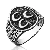 Gümüş Üç Hilal Erkek Yüzük  SL3458 thumbnail 4