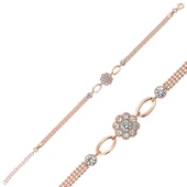 Gümüş Rose Çiçek Modelli Bileklik SL3445 thumbnail 4