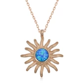 ​Gümüş Rose Mavi Opal Taşlı Güneş Kadın Kolye  SL3409 thumbnail 1