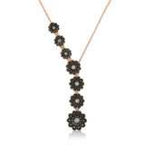 ​Gümüş Rose Sıralı Çiçekler Kolye SL3580 thumbnail 1