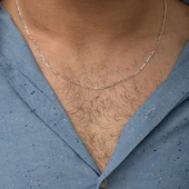 2.8 mm Gümüş Figaro Zincir - 0.80 mikron SL3343 thumbnail 10