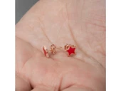 Gümüş Fosforlu Kırmızı Yıldız Küpe SL3459 thumbnail 3