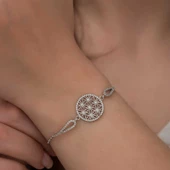 ​Gümüş Yaşam Çiçeği Bileklik SL3844 - 2