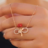 Gümüş Rose Sonsuz Gül Bayan Kolye SL3683 thumbnail 4
