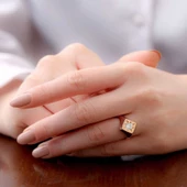 ​Gümüş Ayarlanabilir Rose Kutup Yıldızı Şovalye Yüzük SL3722 - 2