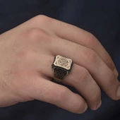 Gümüş Kelime-i Tevhid Yazılı Erkek Yüzük SL3954 thumbnail 6