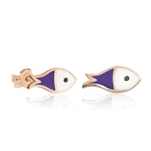 Gümüş Mor Balık Küpe SL3854 thumbnail 1