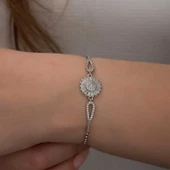 Gümüş Rodyum Baget Taşlı Sonsuzluk Bileklik SL3865 - 3