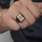 Gümüş Kelime-i Tevhid Yazılı Erkek Yüzük SL3954 thumbnail 10